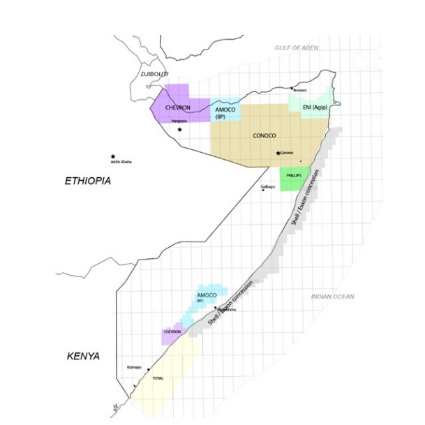 A map of Somalia's oil concessions prior to 1991 | Somali Spot | Forum ...