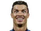 Klistremerke qlf cristiano ronaldo cr7 fot psykopat sprø sykt blikk smil