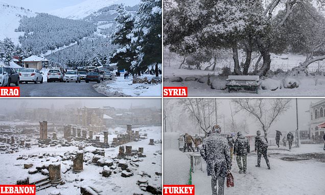 Snow blankets the Middle East amid freezing temperatures caused by polar  vortex | Daily Mail Online