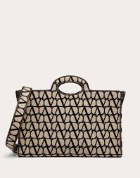 La Troisieme Toile Iconographe Shopping Bag for Woman in Beige/red |  Valentino US