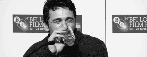 James-Franco-Drinks-Water-Turns-To-a-WTF-Reaction-While-Listening.gif