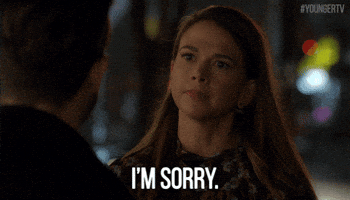 sorry sutton foster GIF by YoungerTV sorry sutton foster GIF by YoungerTV