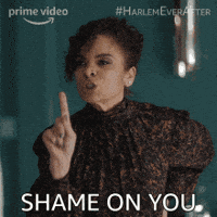 Shame Finger Wag GIF by Harlem Shame Finger Wag GIF by Harlem