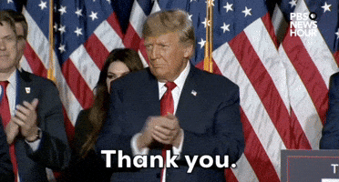 Donald Trump Thank You GIF by PBS News Donald Trump Thank You GIF by PBS News